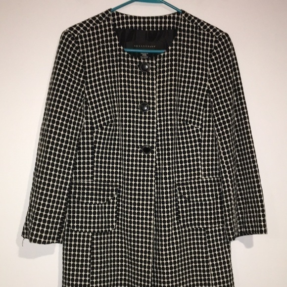 Apostrophe Three button collarless three-quarter length sleeve long coat - Picture 1 of 8